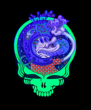 Load image into Gallery viewer, 3in UV reactive enamel hat pin ice cream psychonaut
